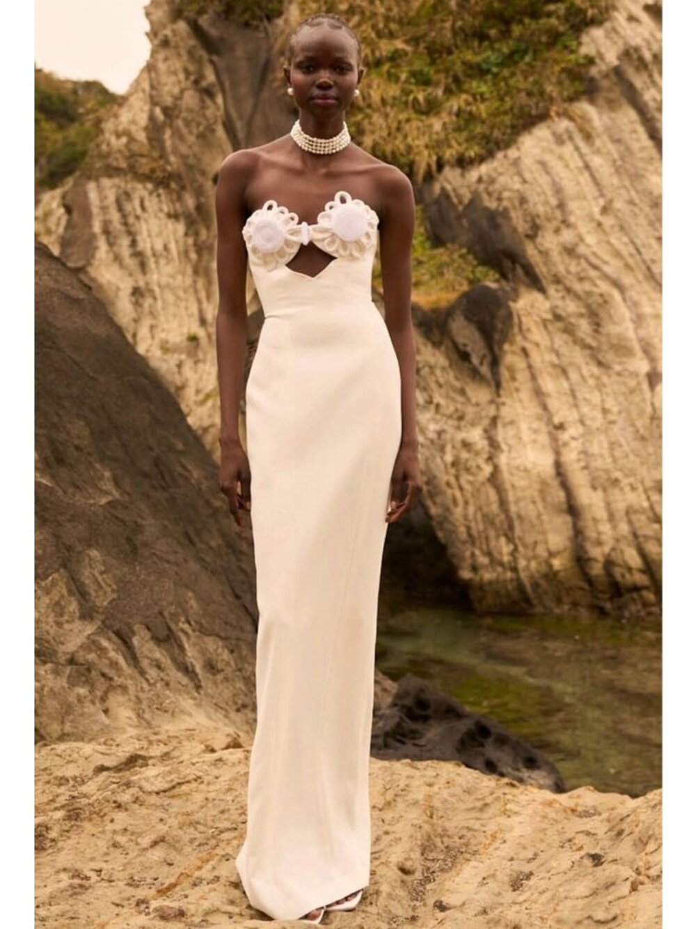 Sau Lee Evelyn Evening Dress White Womens Size 6